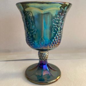 Vintage Carnival Glass Goblet Harvest Grape